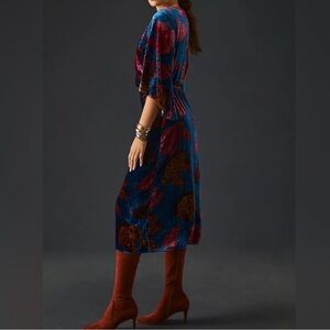 FARM RIO Velvet Floral wrap dress- ANTHROPOLOGIE